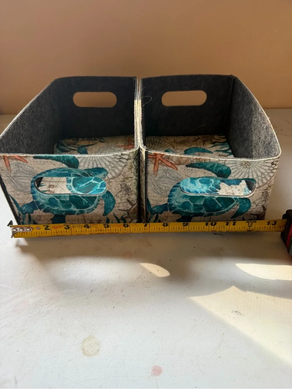 Sea Turtle Decorative Storage Box Set - Teal Accent